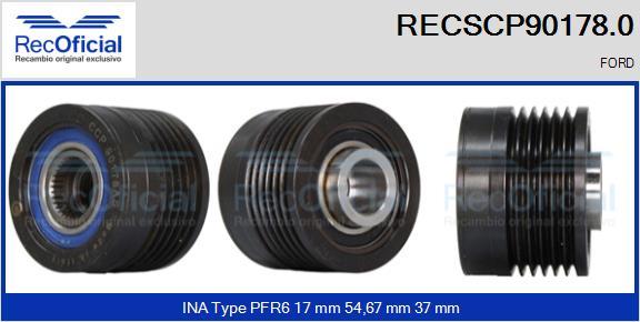 RECOFICIAL RECSCP90178.0 - Ремъчна шайба, генератор vvparts.bg