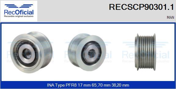 RECOFICIAL RECSCP90301.1 - Ремъчна шайба, генератор vvparts.bg