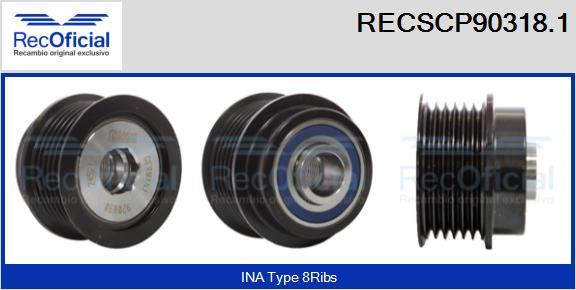 RECOFICIAL RECSCP90318.1 - Ремъчна шайба, генератор vvparts.bg