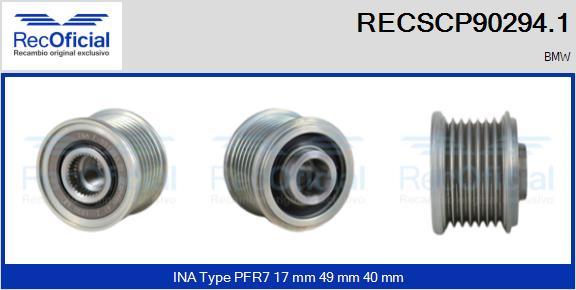 RECOFICIAL RECSCP90294.1 - Ремъчна шайба, генератор vvparts.bg