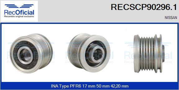 RECOFICIAL RECSCP90296.1 - Ремъчна шайба, генератор vvparts.bg