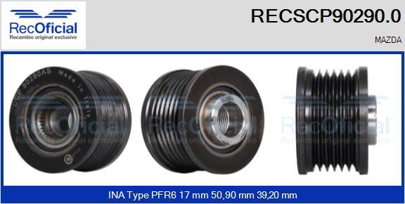 RECOFICIAL RECSCP90290.0 - Ремъчна шайба, генератор vvparts.bg