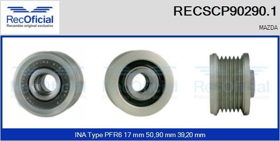 RECOFICIAL RECSCP90290.1 - Ремъчна шайба, генератор vvparts.bg