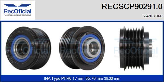 RECOFICIAL RECSCP90291.0 - Ремъчна шайба, генератор vvparts.bg