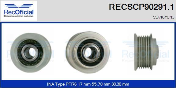 RECOFICIAL RECSCP90291.1 - Ремъчна шайба, генератор vvparts.bg