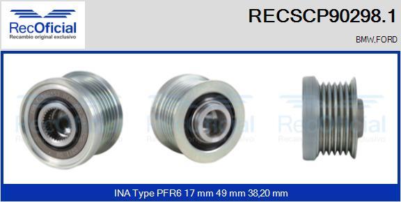 RECOFICIAL RECSCP90298.1 - Ремъчна шайба, генератор vvparts.bg