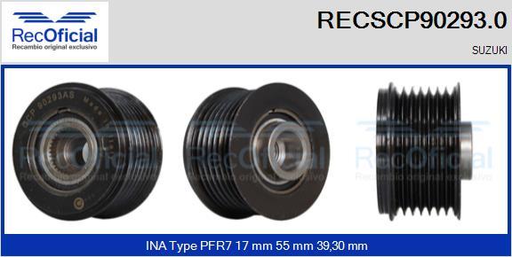 RECOFICIAL RECSCP90293.0 - Ремъчна шайба, генератор vvparts.bg