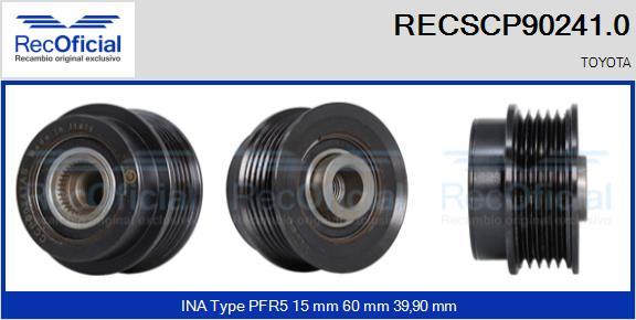 RECOFICIAL RECSCP90241.0 - Ремъчна шайба, генератор vvparts.bg