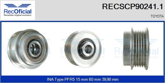 RECOFICIAL RECSCP90241.1 - Ремъчна шайба, генератор vvparts.bg