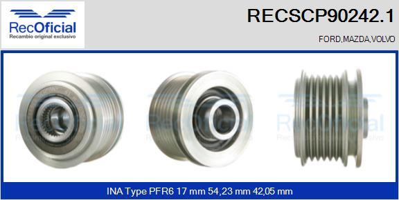 RECOFICIAL RECSCP90242.1 - Ремъчна шайба, генератор vvparts.bg