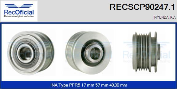 RECOFICIAL RECSCP90247.1 - Ремъчна шайба, генератор vvparts.bg