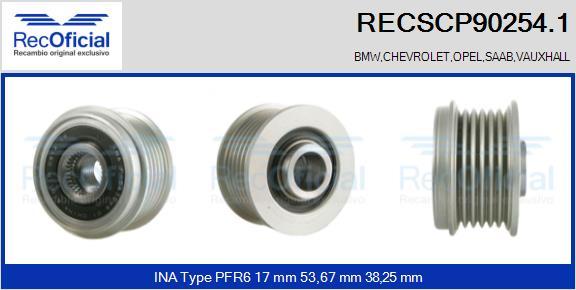 RECOFICIAL RECSCP90254.1 - Ремъчна шайба, генератор vvparts.bg