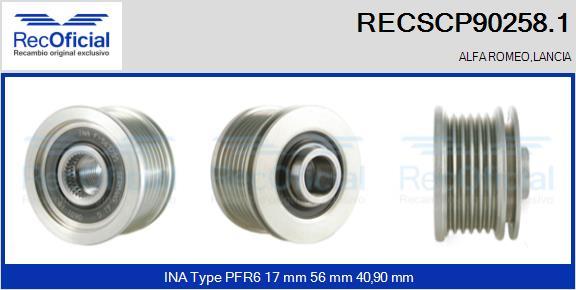 RECOFICIAL RECSCP90258.1 - Ремъчна шайба, генератор vvparts.bg