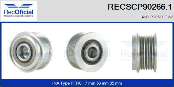 RECOFICIAL RECSCP90266.1 - Ремъчна шайба, генератор vvparts.bg