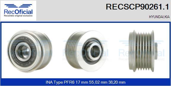 RECOFICIAL RECSCP90261.1 - Ремъчна шайба, генератор vvparts.bg