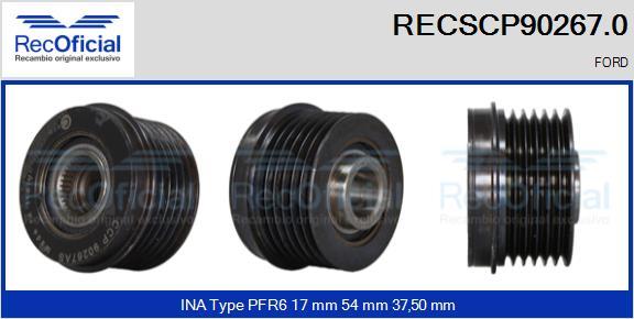 RECOFICIAL RECSCP90267.0 - Ремъчна шайба, генератор vvparts.bg