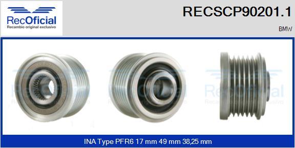 RECOFICIAL RECSCP90201.1 - Ремъчна шайба, генератор vvparts.bg