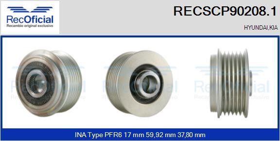 RECOFICIAL RECSCP90208.1 - Ремъчна шайба, генератор vvparts.bg