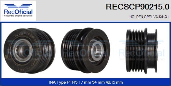 RECOFICIAL RECSCP90215.0 - Ремъчна шайба, генератор vvparts.bg