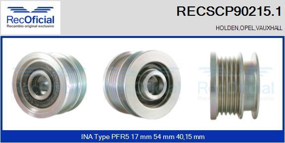 RECOFICIAL RECSCP90215.1 - Ремъчна шайба, генератор vvparts.bg