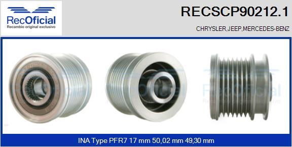 RECOFICIAL RECSCP90212.1 - Ремъчна шайба, генератор vvparts.bg