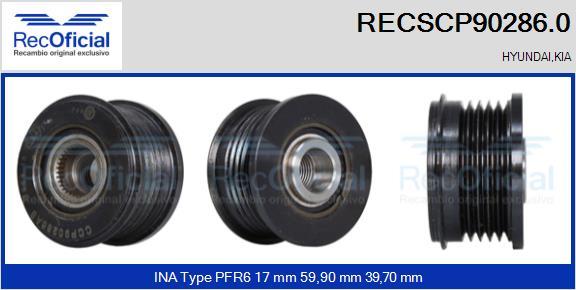 RECOFICIAL RECSCP90286.0 - Ремъчна шайба, генератор vvparts.bg