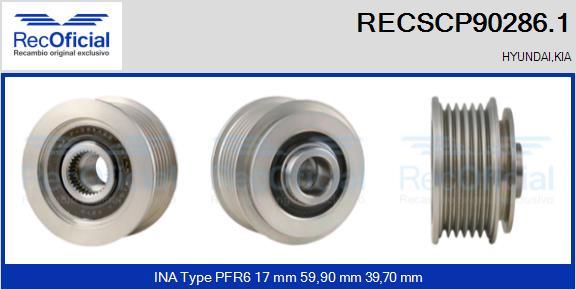 RECOFICIAL RECSCP90286.1 - Ремъчна шайба, генератор vvparts.bg