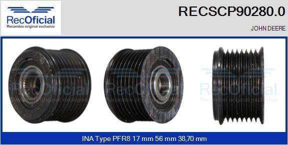 RECOFICIAL RECSCP90280.0 - Ремъчна шайба, генератор vvparts.bg