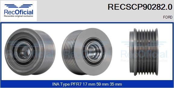 RECOFICIAL RECSCP90282.0 - Ремъчна шайба, генератор vvparts.bg