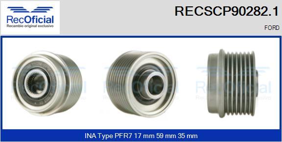 RECOFICIAL RECSCP90282.1 - Ремъчна шайба, генератор vvparts.bg