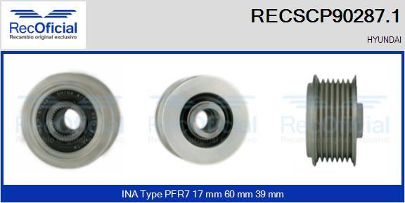 RECOFICIAL RECSCP90287.1 - Ремъчна шайба, генератор vvparts.bg