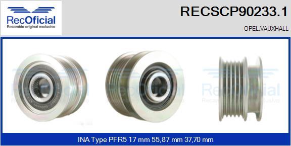 RECOFICIAL RECSCP90233.1 - Ремъчна шайба, генератор vvparts.bg