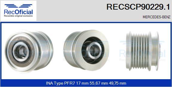 RECOFICIAL RECSCP90229.1 - Ремъчна шайба, генератор vvparts.bg