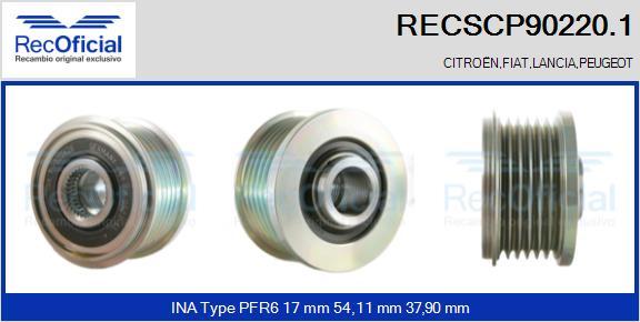 RECOFICIAL RECSCP90220.1 - Ремъчна шайба, генератор vvparts.bg