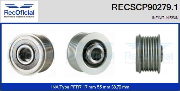 RECOFICIAL RECSCP90279.1 - Ремъчна шайба, генератор vvparts.bg