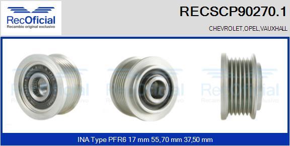 RECOFICIAL RECSCP90270.1 - Ремъчна шайба, генератор vvparts.bg