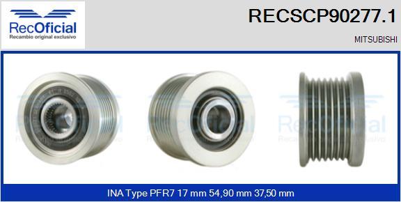 RECOFICIAL RECSCP90277.1 - Ремъчна шайба, генератор vvparts.bg