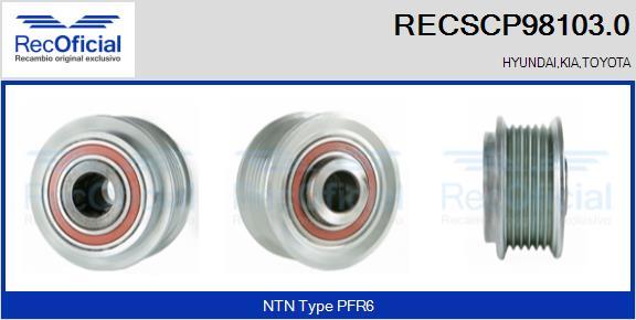 RECOFICIAL RECSCP98103.0 - Ремъчна шайба, генератор vvparts.bg