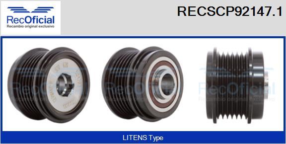 RECOFICIAL RECSCP92147.1 - Ремъчна шайба, генератор vvparts.bg