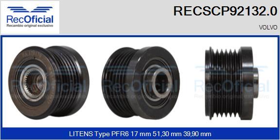 RECOFICIAL RECSCP92132.0 - Ремъчна шайба, генератор vvparts.bg