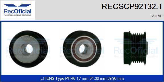 RECOFICIAL RECSCP92132.1 - Ремъчна шайба, генератор vvparts.bg