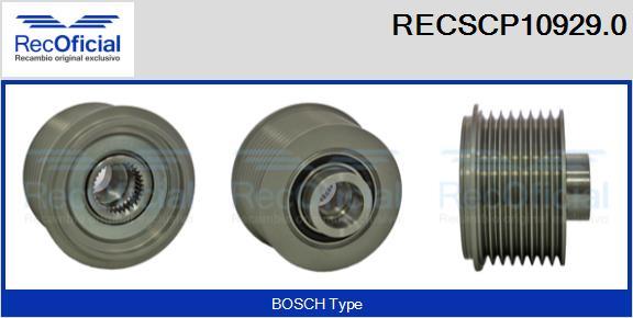 RECOFICIAL RECSCP10929.0 - Ремъчна шайба, генератор vvparts.bg