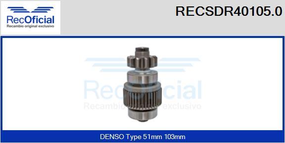 RECOFICIAL RECSDR40105.0 - Зъбно колелце, стартер vvparts.bg