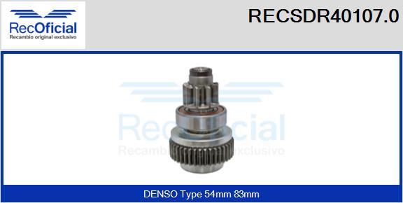 RECOFICIAL RECSDR40107.0 - Зъбно колелце, стартер vvparts.bg