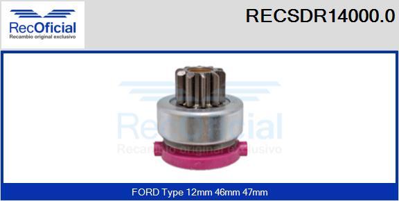 RECOFICIAL RECSDR14000.0 - Зъбно колелце, стартер vvparts.bg