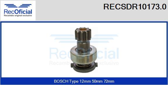 RECOFICIAL RECSDR10173.0 - Зъбно колелце, стартер vvparts.bg