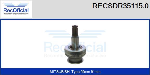 RECOFICIAL RECSDR35115.0 - Зъбно колелце, стартер vvparts.bg