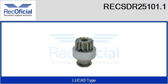 RECOFICIAL RECSDR25101.1 - Зъбно колелце, стартер vvparts.bg