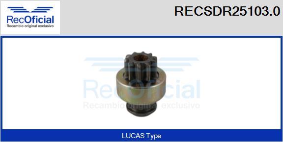 RECOFICIAL RECSDR25103.0 - Зъбно колелце, стартер vvparts.bg