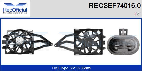 RECOFICIAL RECSEF74016.0 - Електромотор, вентилатор на радиатора vvparts.bg